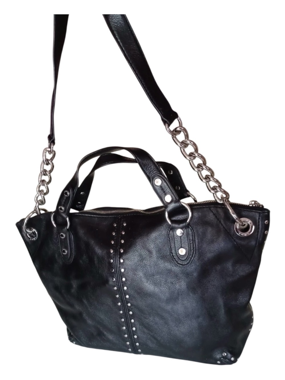 Michael Kors Astor Black Leather Satchel